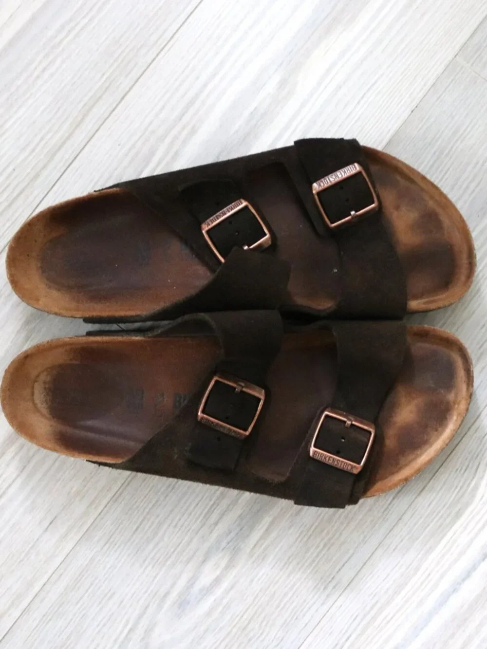 Birkenstock Arizona M 10.5 W 12.5 Mocha Strap Outdoor Gorpcore Slip-On Sandals